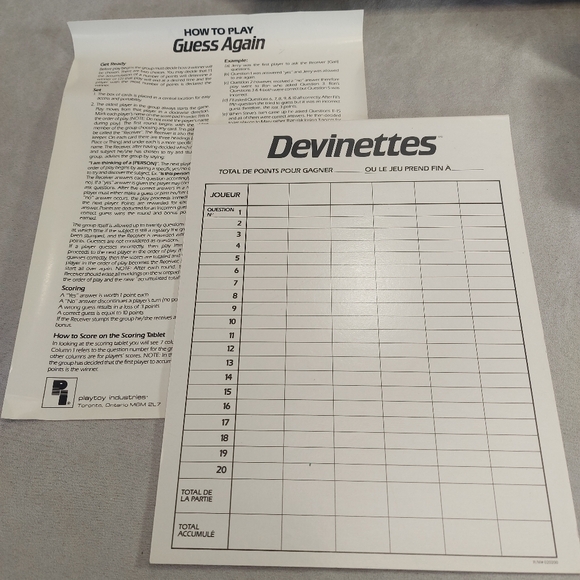 Guess Again Vintage Bilingual 20 Questions Board Game - Picture 3 of 7